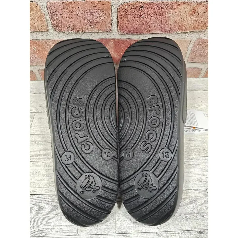 Crocs Slides US Men's Size 13 Black Slip On Breathable Waterproof New With Tags